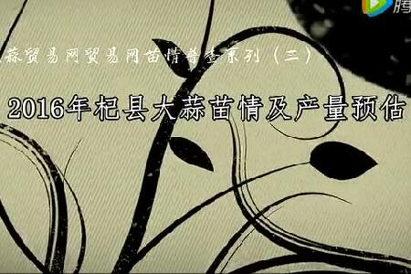 2016年杞縣大蒜苗情及產(chǎn)量預(yù)估 (3008播放)